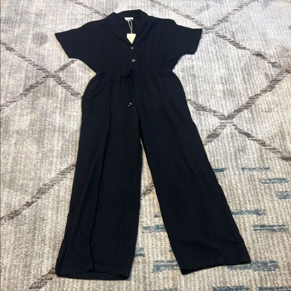 New Allie Rose Black Shortsleeved Jumpsuit L - Picture 1 of 4